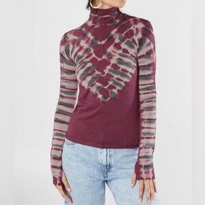 Free People We the Free Purple & Blue Tie Dye Lightweight Turtleneck - Size S